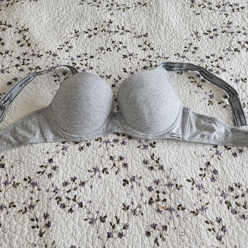 Aeropostale Heather Gray Lightly Padded Seamless Bra